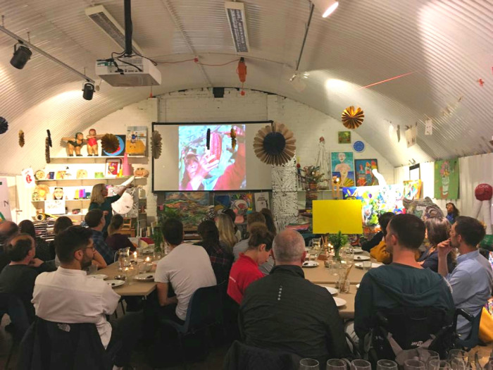 a group taking part in a chocolate workshop.