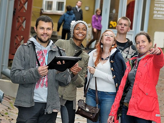 Outdoor escape game being played in Madrid.